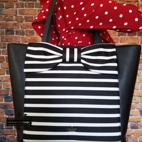 Kate spade Savannah olive drive stripe tote black - Picture 4 of 8